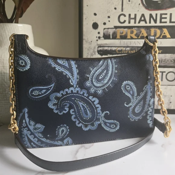 Michael Kors Studio Paisley Natalie Navy Heritage Messenger Bag NWT - Picture 7 of 12